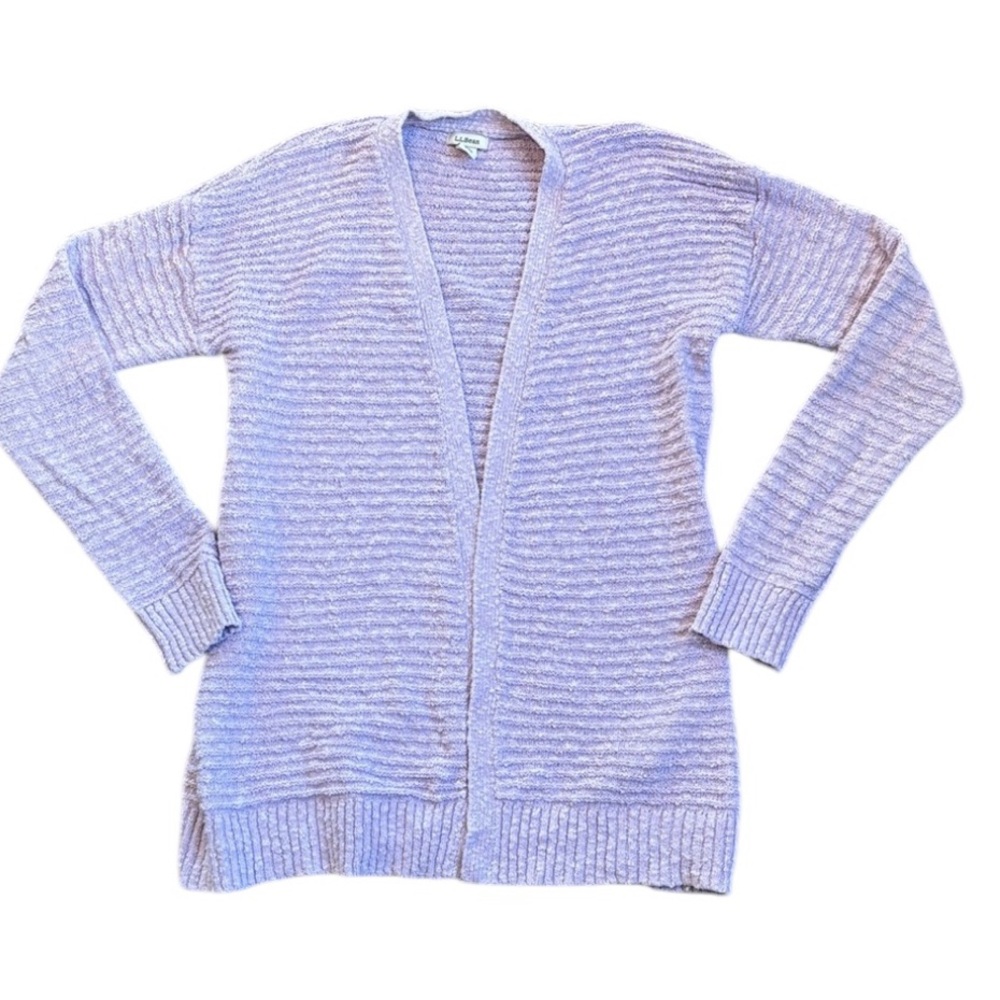 L.L. Bean Open Front Ribbed Cardigan Women’s S Petite Light Purple